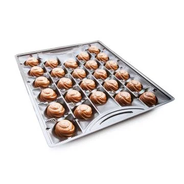 Box of chocolates on a white background Stock Photos