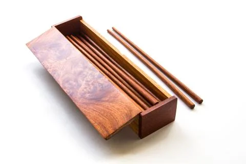 Box of chopsticks Stock Photos