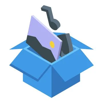 Box client icon isometric vector. Know document Ilustración de archivo