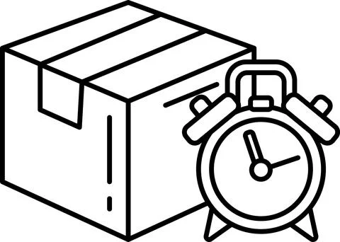 A box with a clock on it イラスト素材