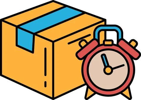 A box with a clock on it イラスト素材