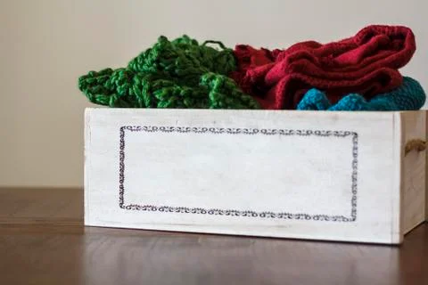 Box with clothes for donation Stock Photos