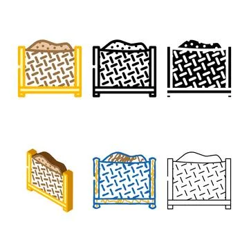 Box composter color icon vector forms Illustrazione stock