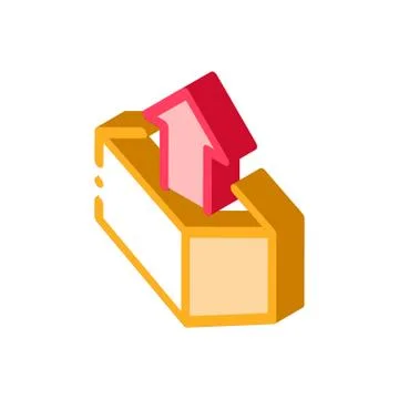Box Container With Arrow Agile Element isometric icon 스톡 일러스트