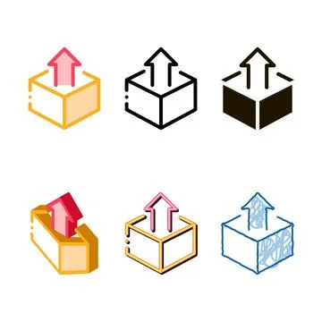 Box container with arrow looks agile element vector icon Ilustração Stock