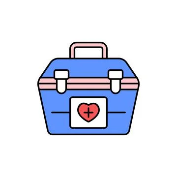 Box container color line icon. Donor program. Illustrazione stock