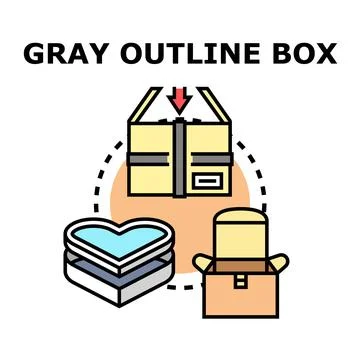 Box container delivery packaging logistics concept Illustrazione stock