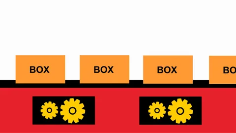 Box on a conveyor footage animation isolated on white background Stock Footage 247333475