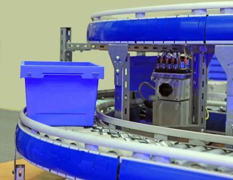 Box on the conveyor Stock Photos