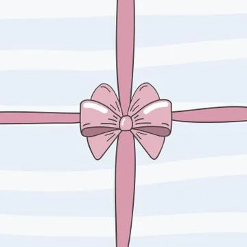 Box cover design with a bow. Vector holiday design. Stock Illustration