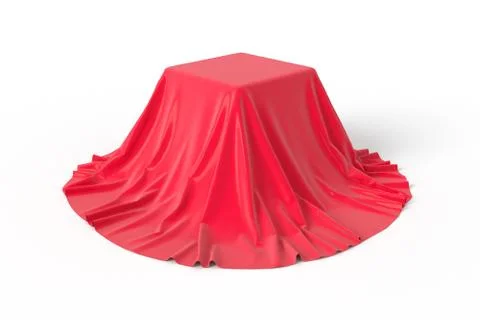 Box covered with red fabric. Stock Illustration