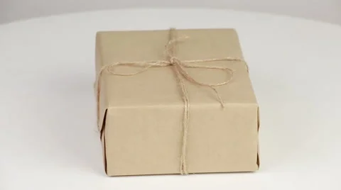 Box covered with wrapping paper Stock Footage 58537750