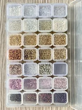 The box of craft beads in case Foto stock
