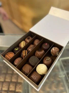 Box of Craft Chocolates Stock Photos
