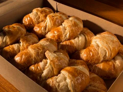 Box of croissants Stock Photos