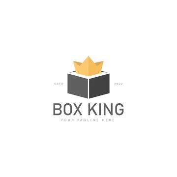Box with crown logo design icon illustration Stock Illustration