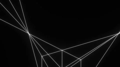 Box Cube 3d Wireframe Projection Fine Mesh Stock Footage 153950117