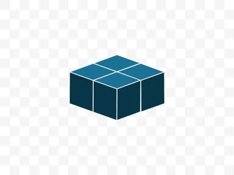 Box, cube icon. Vector illustration, flat design. Stock Illustration