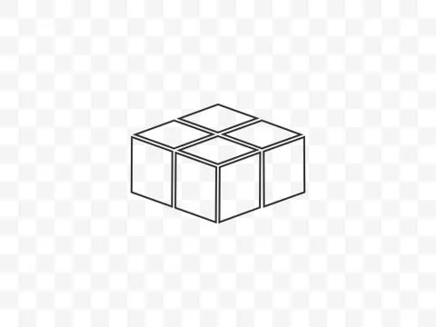Box, cube icon. Vector illustration, flat design. Illustrazione stock