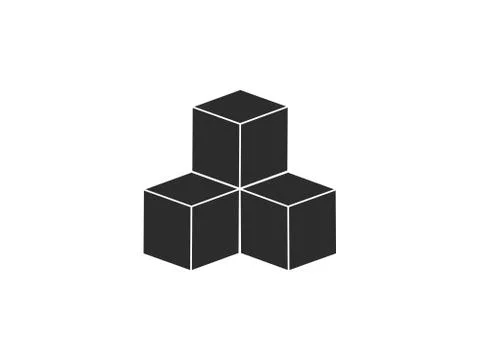 Box, cube icon. Vector illustration, flat design. Illustrazione stock