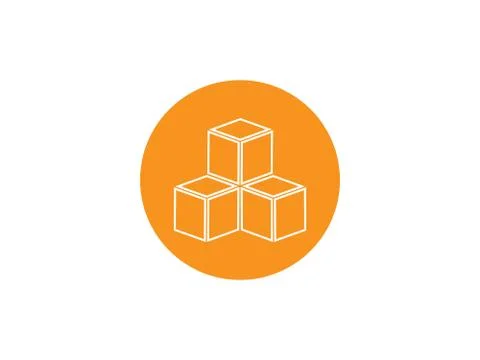 Box, cube icon. Vector illustration, flat design. Stock Illustration