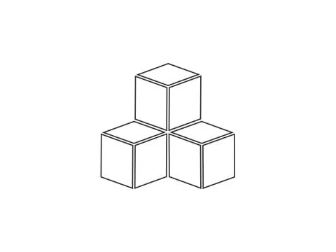 Box, cube icon. Vector illustration, flat design. Stock Illustration