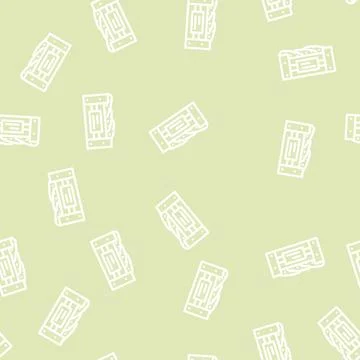 Box of cucumbers line vector seamless pattern Stock Illustration