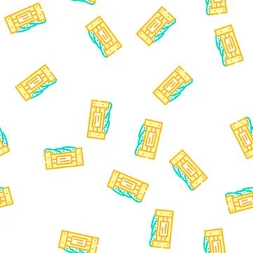 Box of cucumbers vector seamless pattern Stock Illustration