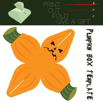 Box cut in the form Pumpkin, for candy on Halloween Stock Illustration