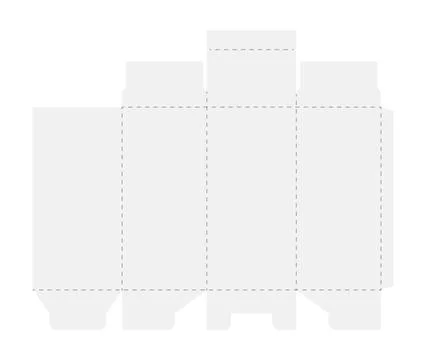 Box cut model. Package template layout for new design. Paper rectangular Stock Illustration