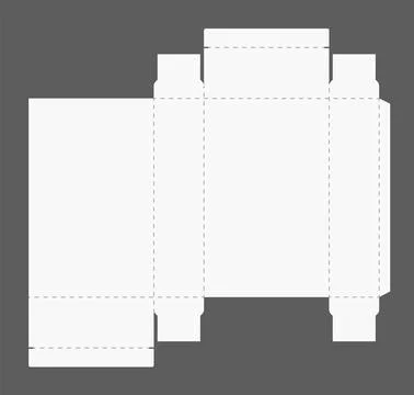 Box cut model. Package template layout for new design. Paper rectangular Stock Illustration
