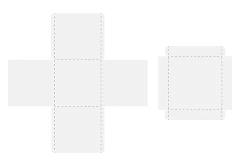 Box cut model. Package template layout for new design. Paper rectangular Stock Illustration