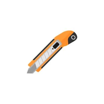 Box cutter flat icon, build repair elements 스톡 일러스트