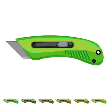 Box cutter knife cartoon vector graphic Illustrazione stock