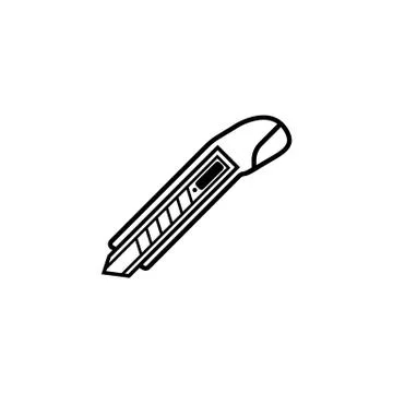 Box cutter line icon, build repair elements イラスト素材