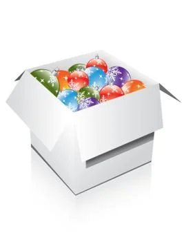 Box with decorations Stock Illustration