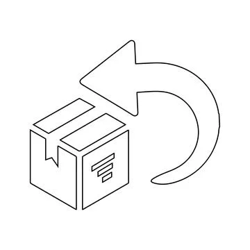 Box, delivery, easy returns, return Icon Illustrazione stock