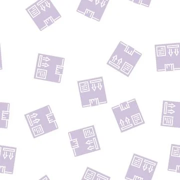 Box delivery glyph seamless pattern Illustrazione stock