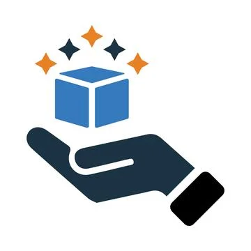 Box, delivery, hand, product, box on hand icon Stock Illustration