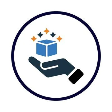 Box, delivery, hand, product, box on hand icon Stock Illustration