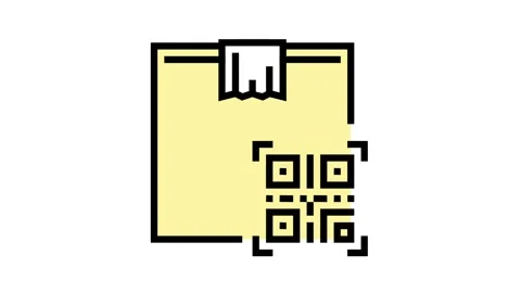 Box delivery individual qr code color icon animation Stock Footage 157262747