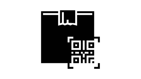 Box delivery individual qr code glyph icon animation Stock Footage 157265949