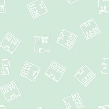 Box delivery line seamless pattern Illustrazione stock
