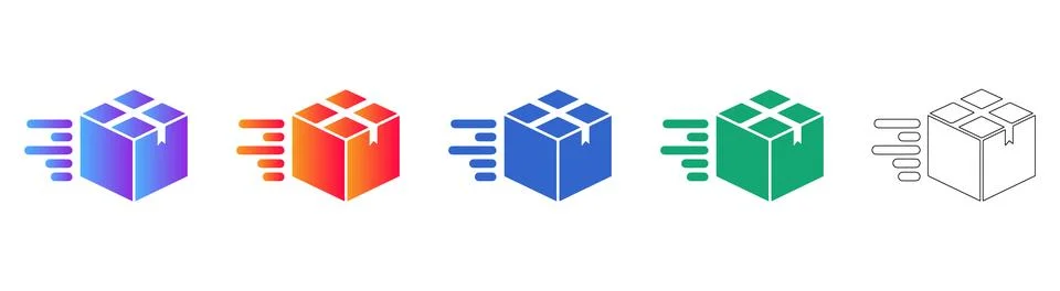 Box Delivery Logistics Icon Collection Stock Illustration