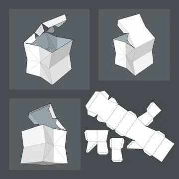 Box with Die Cut Template. Packing box For Food, Gift Or Other Products. On Stock-Illustration
