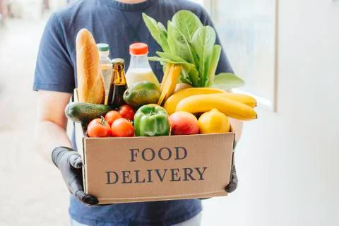 A box of different food. Stock Photos