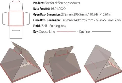 Box for different products box template die cut vector-eps Stock-Illustration