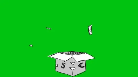 Box dollar   hand drawn   Green Screen   HD Stock Footage 72624995