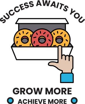 A box of doughnuts with a hand pointing to it Stock Illustration