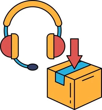 A box with a downward arrow on it Stock Illustration